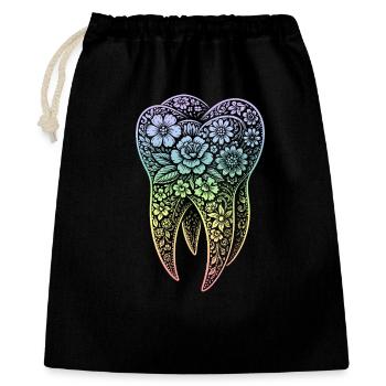 Flowers tooth in gradient - Gift Bag 40 x 50 cm - black - Front