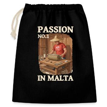 Malta Pyro Passion - Geschenkbeutel aus Baumwolle (40 x 50 cm) - Schwarz - Vorne