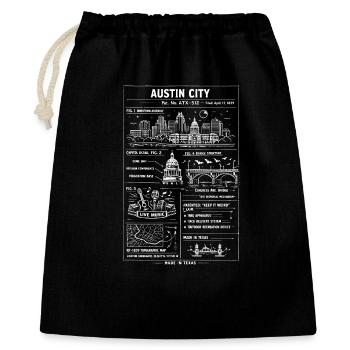 Austin City Skyline-Kartendruck - Geschenkbeutel aus Baumwolle (40 x 50 cm) - Schwarz - Vorne