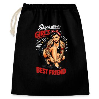 Pin-up à l’ancienne : Les chaussures sont les meilleures amies d’une fille - Sac cadeau 40 x 50 cm - noir - Devant