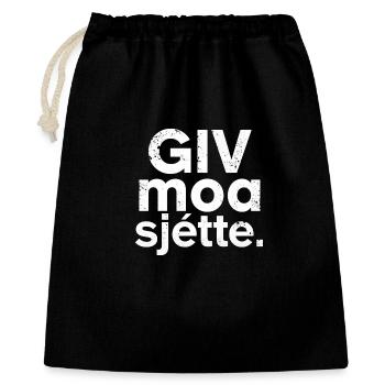 Giv moa sjette. Chemise en dialecte flamand occidental - Sac cadeau 40 x 50 cm - noir - Devant