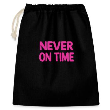 Never on time - Gift Bag 40 x 50 cm - black - Front