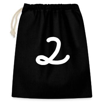 2 Numéro deux blanc - Sac cadeau 40 x 50 cm - noir - Devant