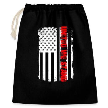 Amerikanische Flagge mit AMERICAN - Geschenkbeutel aus Baumwolle (40 x 50 cm) - Schwarz - Vorne