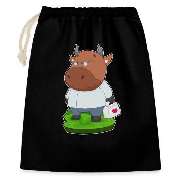 Stier Arzt Erste-Hilfe-Kasten - Geschenkbeutel aus Baumwolle (40 x 50 cm) - Schwarz - Vorne