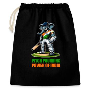 Indien Cricket Elefanten Design - Geschenkbeutel aus Baumwolle (40 x 50 cm) - Schwarz - Vorne