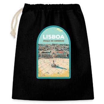 Illustration Commerce Square, Lisbon - Gift Bag 40 x 50 cm - black - Front