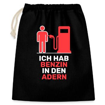 Gasoline Statement Refueling Petrol Pump Gas Station - Gift Bag 40 x 50 cm - black - Front