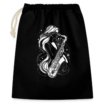 Female saxophonist - Gift Bag 40 x 50 cm - black - Front