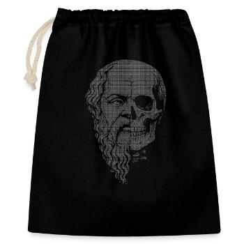 Illustration de la dualité de la vie et de la mort de Socrate - Sac cadeau 40 x 50 cm - noir - Devant