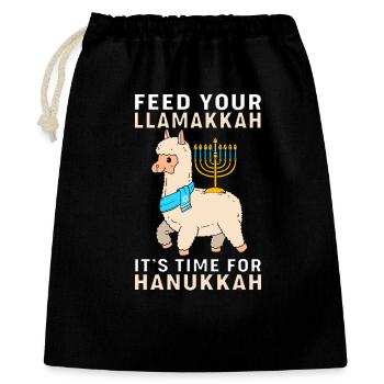 Chanukkah Hanukah Hanukkah Llama - Gift Bag 40 x 50 cm - black - Front