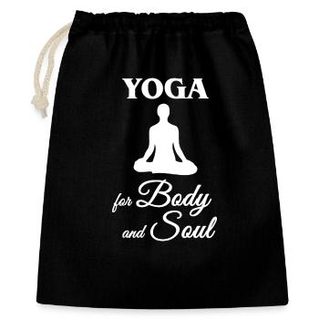 Yoga für Körper und Seele - Geschenkbeutel aus Baumwolle (40 x 50 cm) - Schwarz - Vorne
