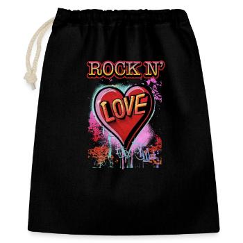 Rock'n Love - Geschenkbeutel aus Baumwolle (40 x 50 cm) - Schwarz - Vorne
