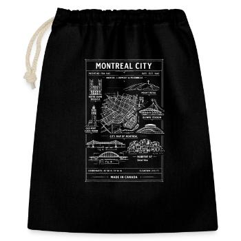 Carte esquissée de la ville de Montréal - Sac cadeau 40 x 50 cm - noir - Devant