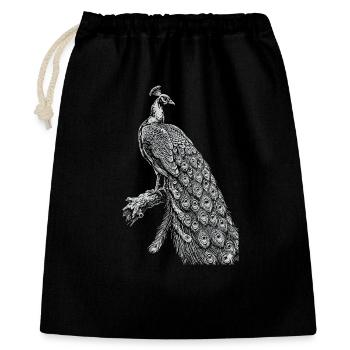 Peacock Lace on Black - Gift Bag 40 x 50 cm - black - Front