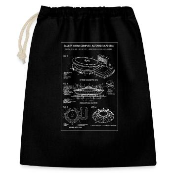 Spodek Saucers Arena Blueprint Katowice - Geschenkbeutel aus Baumwolle (40 x 50 cm) - Schwarz - Vorne