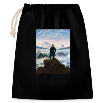 Wanderer über dem Nebelmeer Caspar David Friedrich - Geschenkbeutel aus Baumwolle (40 x 50 cm) - Schwarz - Vorne