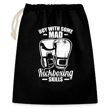 Garçon avec des compétences folles de kickboxing - Sac cadeau 40 x 50 cm - noir - Devant