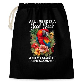 Scarlet Macaws Scharlachroter Ara Design - Geschenkbeutel aus Baumwolle (40 x 50 cm) - Schwarz - Vorne