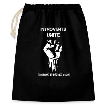 Introverts Unite - Geschenkbeutel aus Baumwolle (40 x 50 cm) - Schwarz - Vorne