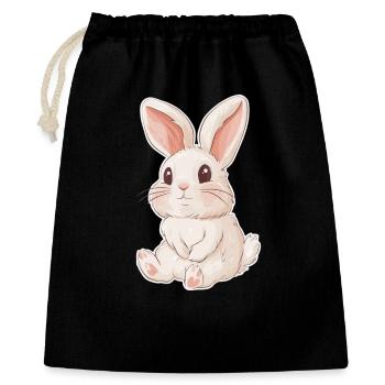 Hase - Geschenkbeutel aus Baumwolle (40 x 50 cm) - Schwarz - Vorne
