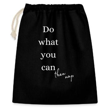 Faites ce que vous pouvez puis faites la sieste - Sac cadeau 40 x 50 cm - noir - Devant