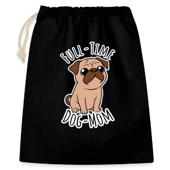 Full Time Pug Mom - Full Time Dog Mom - Gift Bag 40 x 50 cm - black - Front
