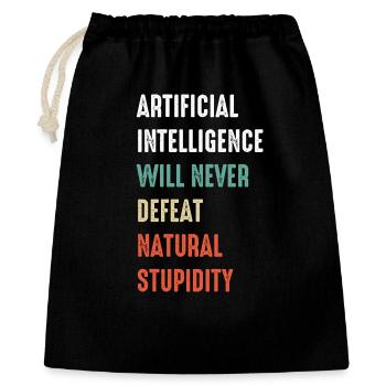 IA drôle d’intelligence artificielle : apprentissage automatique - Sac cadeau 40 x 50 cm - noir - Devant