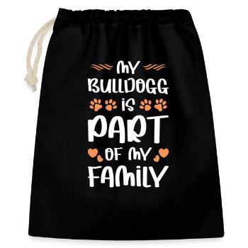 Mon bouledogue fait partie de ma famille - Sac cadeau 40 x 50 cm - noir - Devant