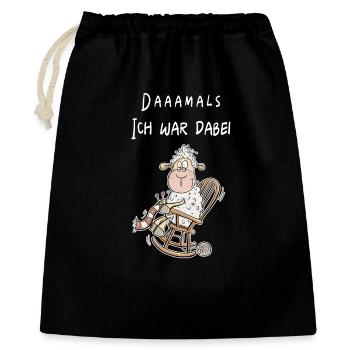 Daaamals - Ich War Dabei Schaf I Funshirt Senior - Geschenkbeutel aus Baumwolle (40 x 50 cm) - Schwarz - Vorne