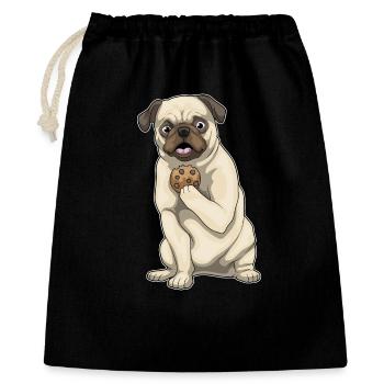 Pug Cookie - Sac cadeau 40 x 50 cm - noir - Devant
