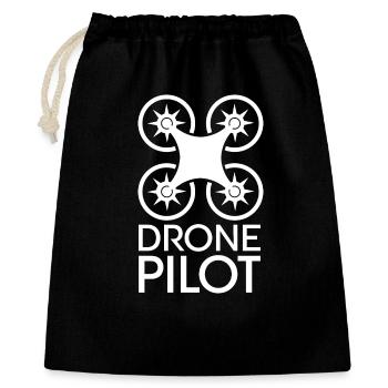 Drone Pilot Flug lustige Sprüche fliegen Logo icon - Geschenkbeutel aus Baumwolle (40 x 50 cm) - Schwarz - Vorne