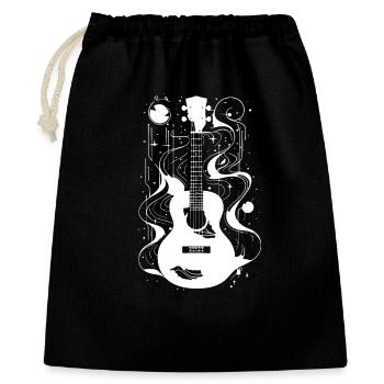 Dessin de ukulélé - Sac cadeau 40 x 50 cm - noir - Devant