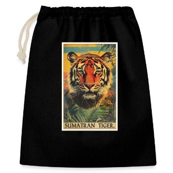 Sumatra-Tiger - Geschenkbeutel aus Baumwolle (40 x 50 cm) - Schwarz - Vorne