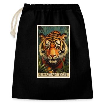 Sumatra-Tiger - Geschenkbeutel aus Baumwolle (40 x 50 cm) - Schwarz - Vorne