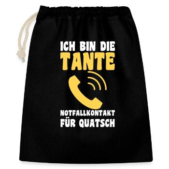 Familienmotiv Tante - Geschenkbeutel aus Baumwolle (40 x 50 cm) - Schwarz - Vorne