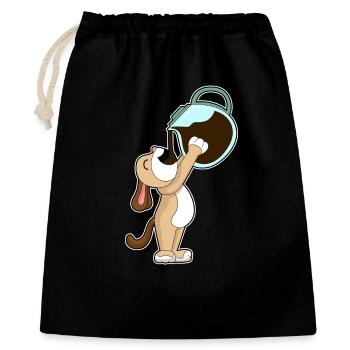 Cafetière pour chien - Sac cadeau 40 x 50 cm - noir - Devant