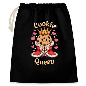  Cookie Queen Keks Königin für süße Keks - Geschenkbeutel aus Baumwolle (40 x 50 cm) - Schwarz - Vorne