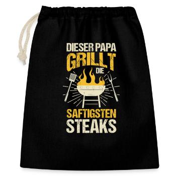 Barbecue, fête des pères, papa - Sac cadeau 40 x 50 cm - noir - Devant