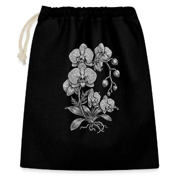 Orchidée Linework Silk Floral - Sac cadeau 40 x 50 cm - noir - Devant