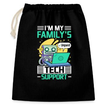 Family Tech Support Robo - Gift Bag 40 x 50 cm - black - Front