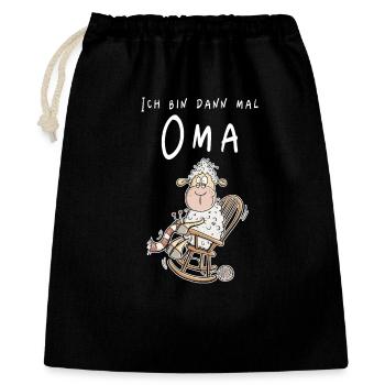 Ich Bin Dann Mal Oma I Enkel I Enkelkind - Geschenkbeutel aus Baumwolle (40 x 50 cm) - Schwarz - Vorne