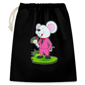 Mouse Groom Bouquet Wedding - Gift Bag 40 x 50 cm - black - Front