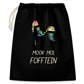 Mook Mol Fofftein Bas allemand drôles dictons - Sac cadeau 40 x 50 cm - noir - Devant