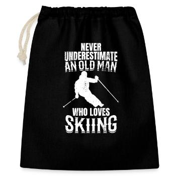 Grand-père skieur - Sac cadeau 40 x 50 cm - noir - Devant