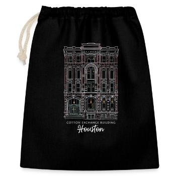 Houston, Old Cotton Exchange, dessin à la main, États-Unis - Sac cadeau 40 x 50 cm - noir - Devant