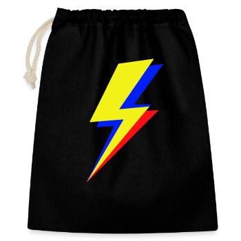 Geometric multicolor lightning bolt - Gift Bag 40 x 50 cm - black - Front