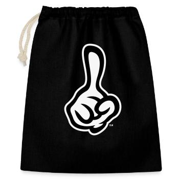 Erhobener Zeigefinger (Finger / Rechte Hand NEG2C) - Geschenkbeutel aus Baumwolle (40 x 50 cm) - Schwarz - Vorne