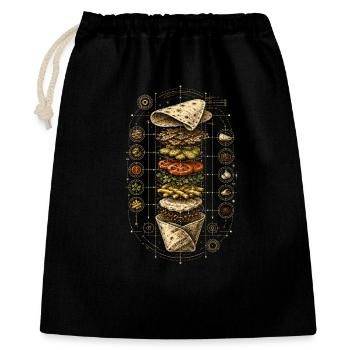 Libanon Libanese Shawarma Blueprint - Geschenkbeutel aus Baumwolle (40 x 50 cm) - Schwarz - Vorne