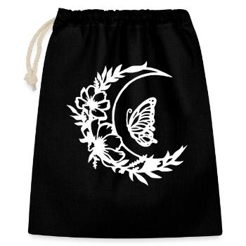 Moon flowers (white) - Gift Bag 40 x 50 cm - black - Front